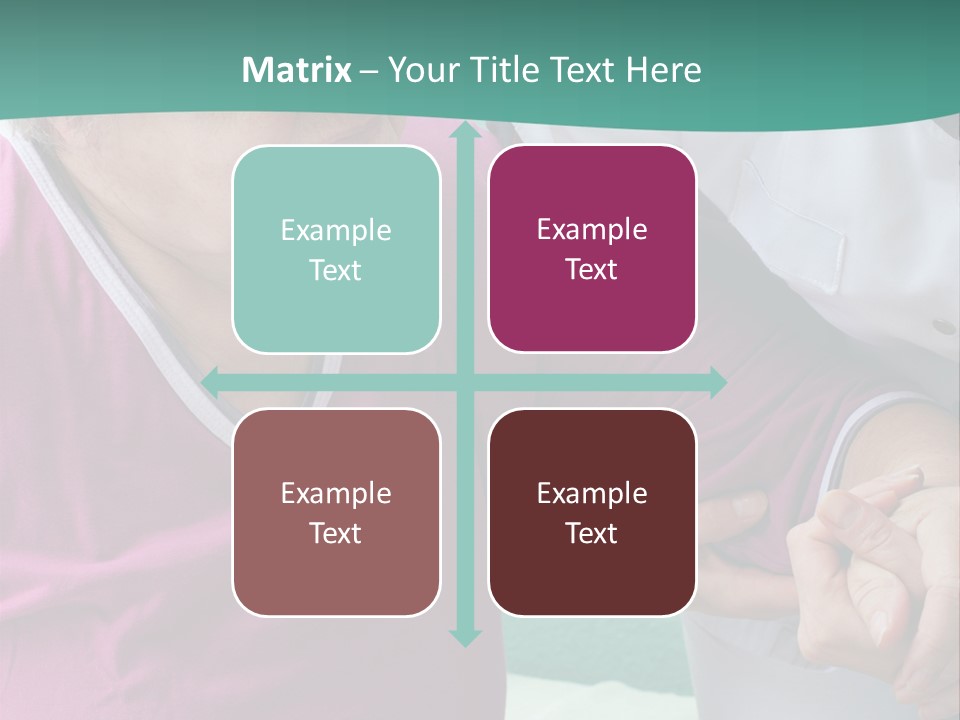 A Woman In A Pink Shirt And A Woman In A White Shirt Are Looking At PowerPoint Template