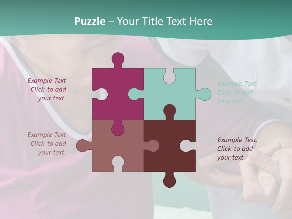 A Woman In A Pink Shirt And A Woman In A White Shirt Are Looking At PowerPoint Template