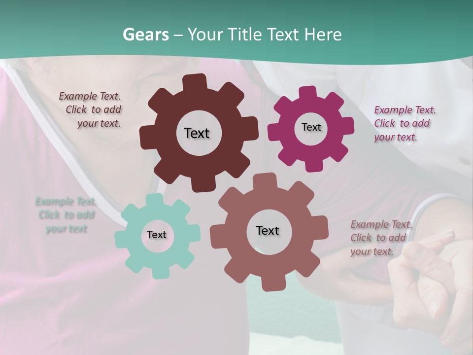 A Woman In A Pink Shirt And A Woman In A White Shirt Are Looking At PowerPoint Template