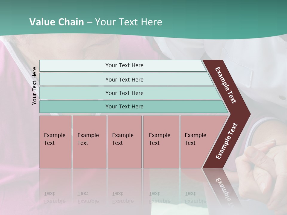 A Woman In A Pink Shirt And A Woman In A White Shirt Are Looking At PowerPoint Template