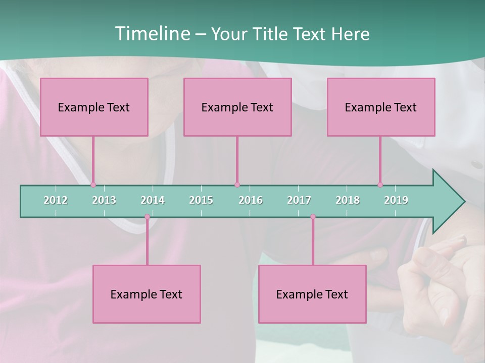 A Woman In A Pink Shirt And A Woman In A White Shirt Are Looking At PowerPoint Template