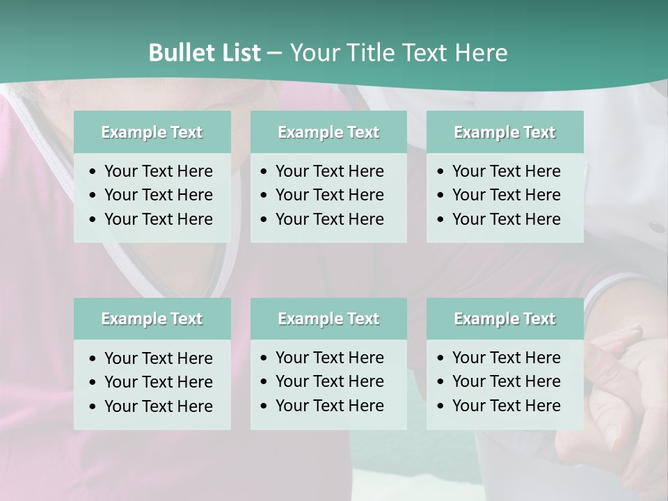 A Woman In A Pink Shirt And A Woman In A White Shirt Are Looking At PowerPoint Template