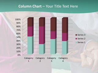 A Woman In A Pink Shirt And A Woman In A White Shirt Are Looking At PowerPoint Template