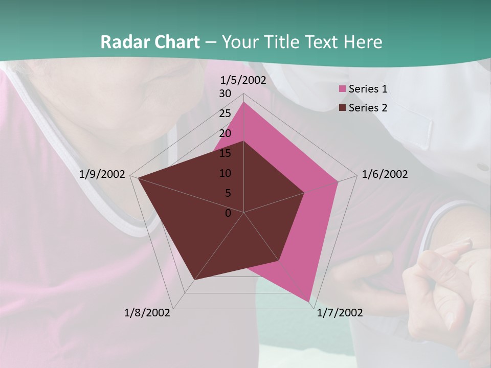 A Woman In A Pink Shirt And A Woman In A White Shirt Are Looking At PowerPoint Template