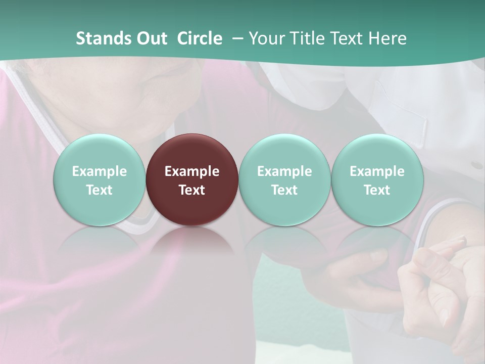 A Woman In A Pink Shirt And A Woman In A White Shirt Are Looking At PowerPoint Template