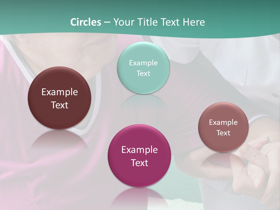 A Woman In A Pink Shirt And A Woman In A White Shirt Are Looking At PowerPoint Template