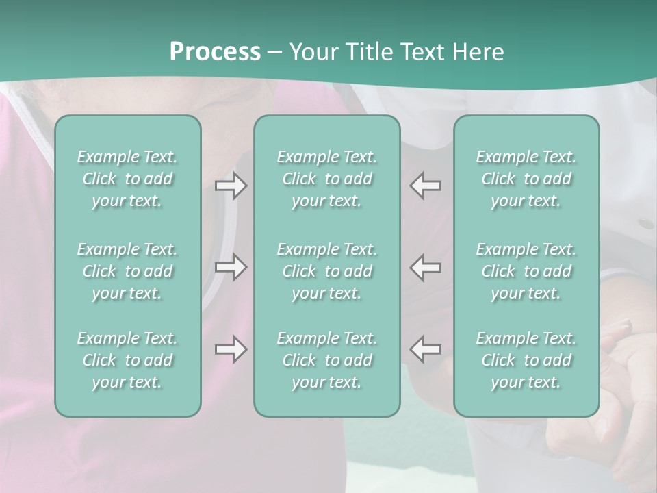 A Woman In A Pink Shirt And A Woman In A White Shirt Are Looking At PowerPoint Template