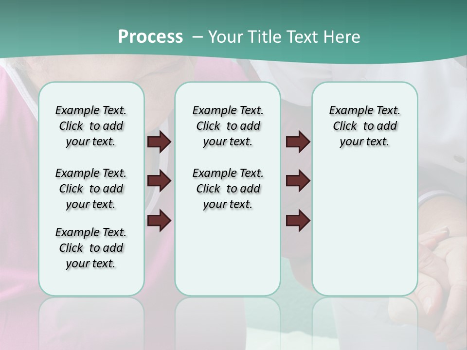 A Woman In A Pink Shirt And A Woman In A White Shirt Are Looking At PowerPoint Template