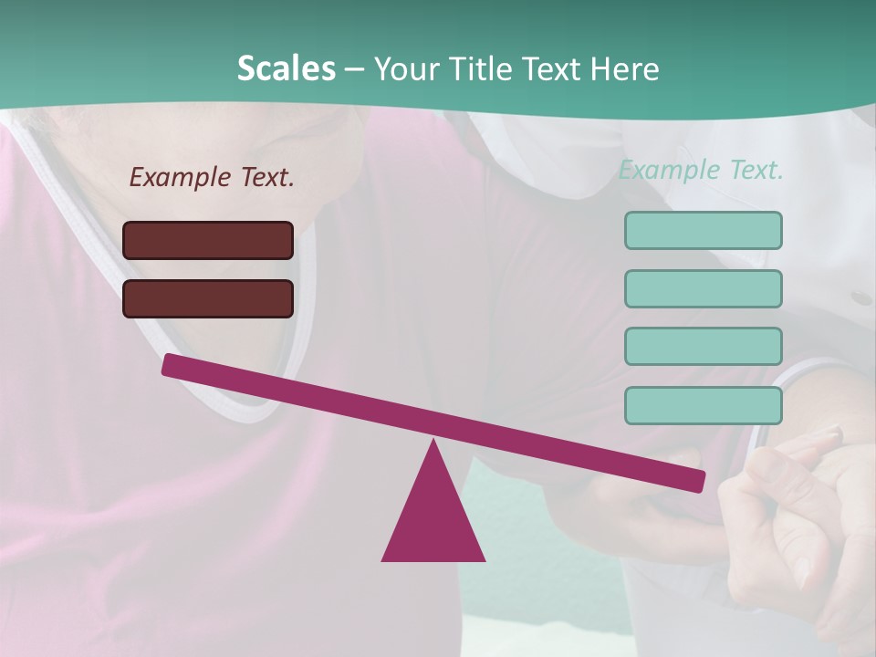 A Woman In A Pink Shirt And A Woman In A White Shirt Are Looking At PowerPoint Template