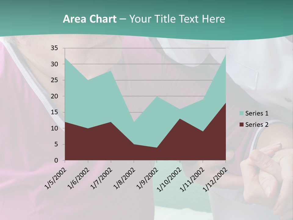 A Woman In A Pink Shirt And A Woman In A White Shirt Are Looking At PowerPoint Template