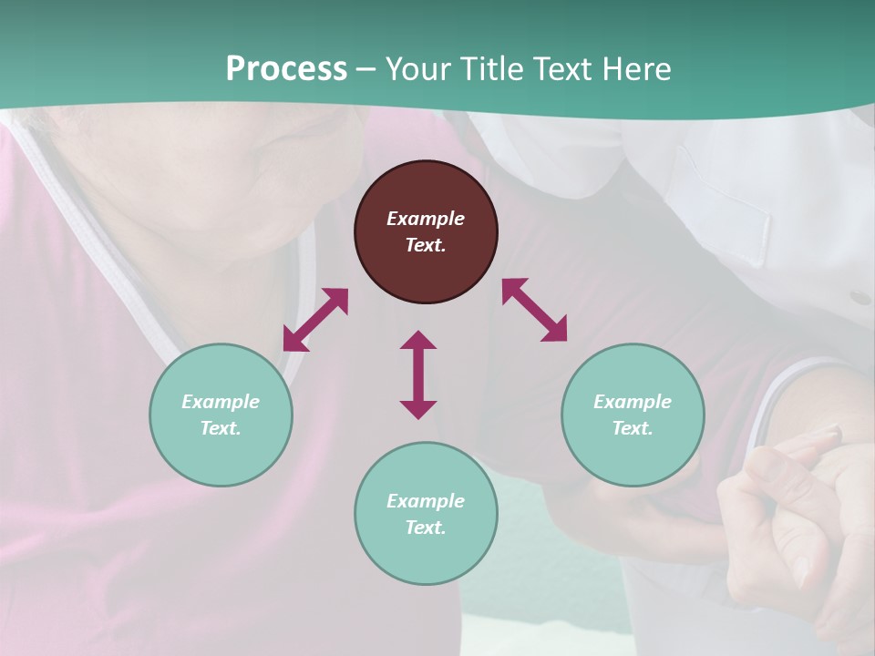 A Woman In A Pink Shirt And A Woman In A White Shirt Are Looking At PowerPoint Template