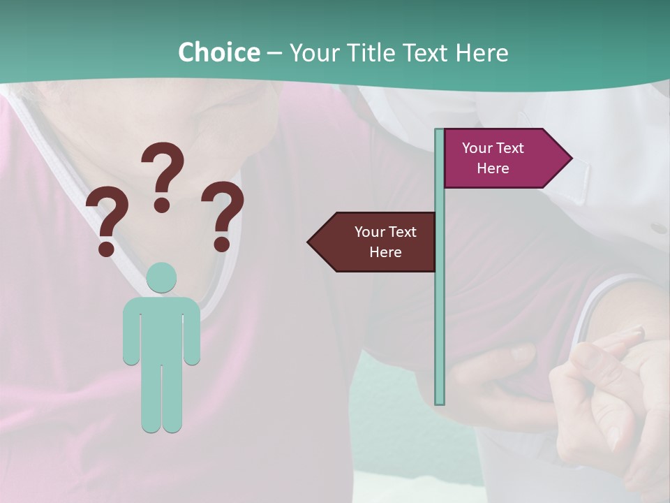 A Woman In A Pink Shirt And A Woman In A White Shirt Are Looking At PowerPoint Template