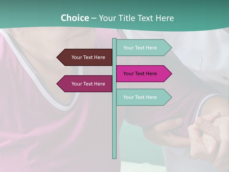 A Woman In A Pink Shirt And A Woman In A White Shirt Are Looking At PowerPoint Template
