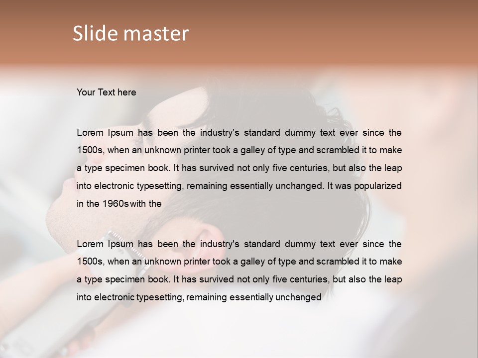 Cut Haircut Enjoying PowerPoint Template