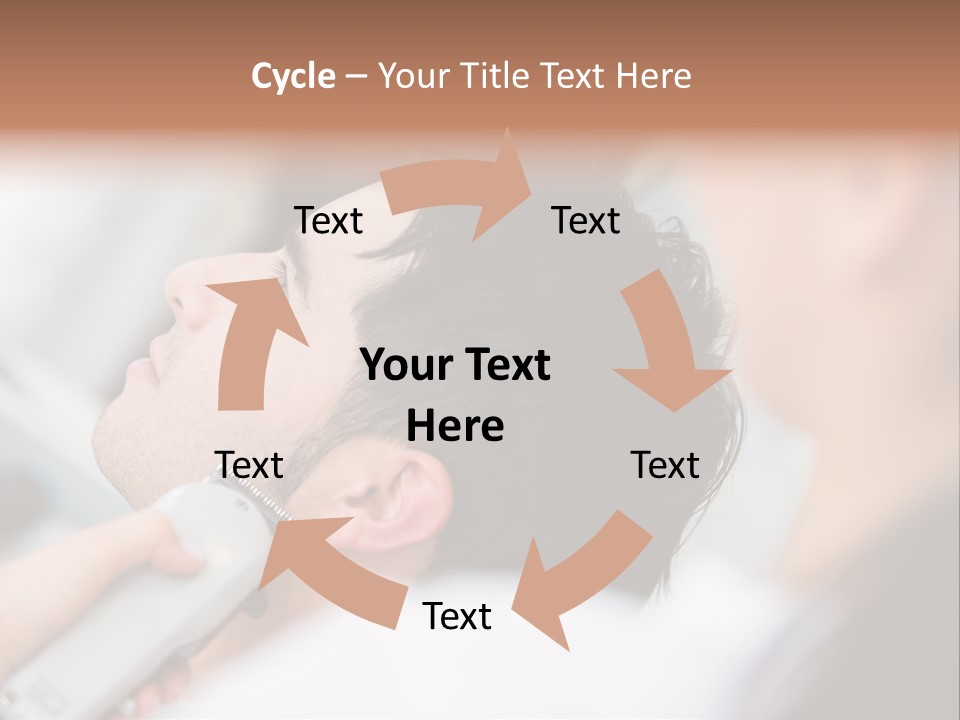 Cut Haircut Enjoying PowerPoint Template