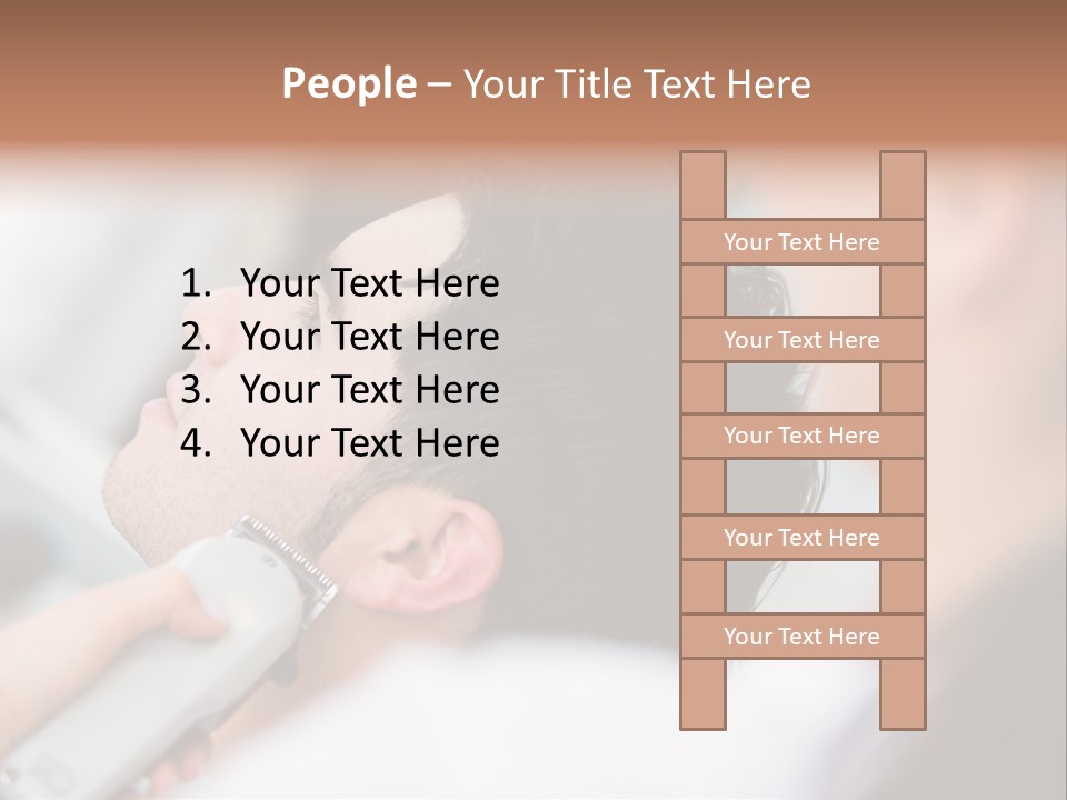 Cut Haircut Enjoying PowerPoint Template