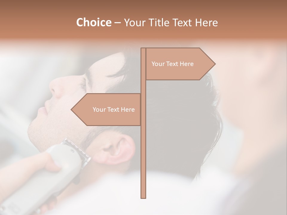 Cut Haircut Enjoying PowerPoint Template