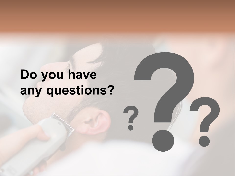 Cut Haircut Enjoying PowerPoint Template