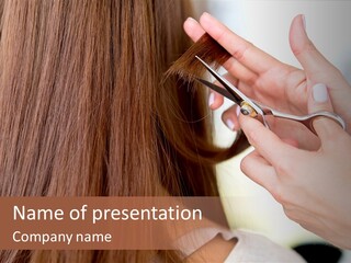 Cut Haircut Enjoying PowerPoint Template