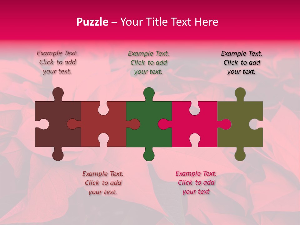 Christmas Plants Christmas Present Purple Poinsettias PowerPoint Template