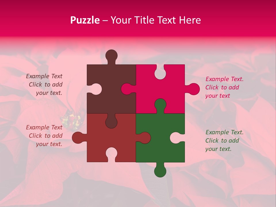 Christmas Plants Christmas Present Purple Poinsettias PowerPoint Template