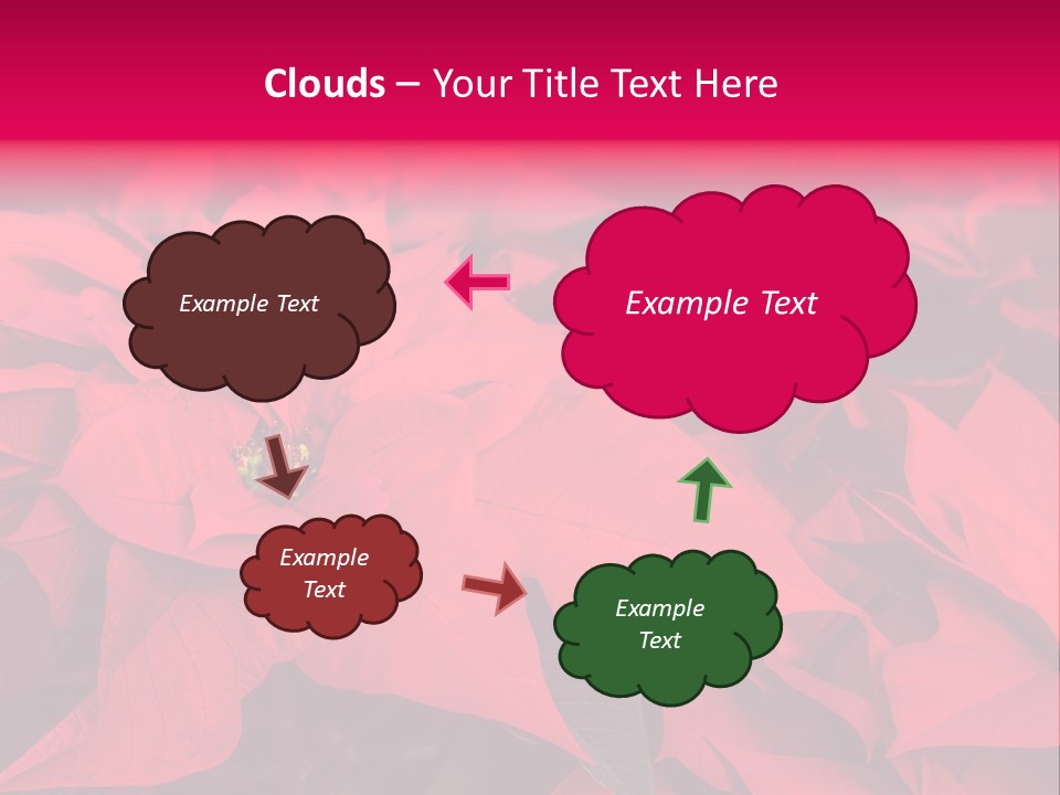 Christmas Plants Christmas Present Purple Poinsettias PowerPoint Template