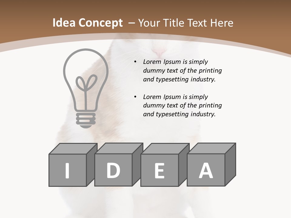 Fur Isolated Cat PowerPoint Template