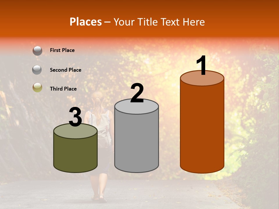 Woman Outside White PowerPoint Template