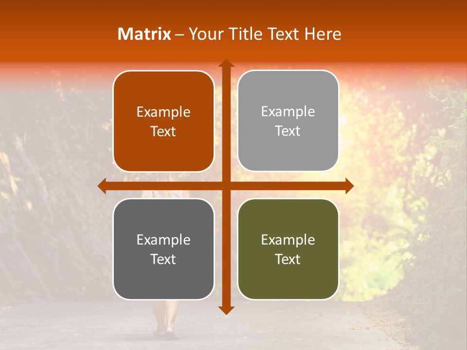 Woman Outside White PowerPoint Template