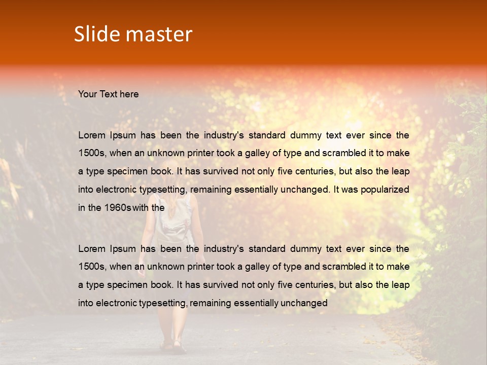 Woman Outside White PowerPoint Template