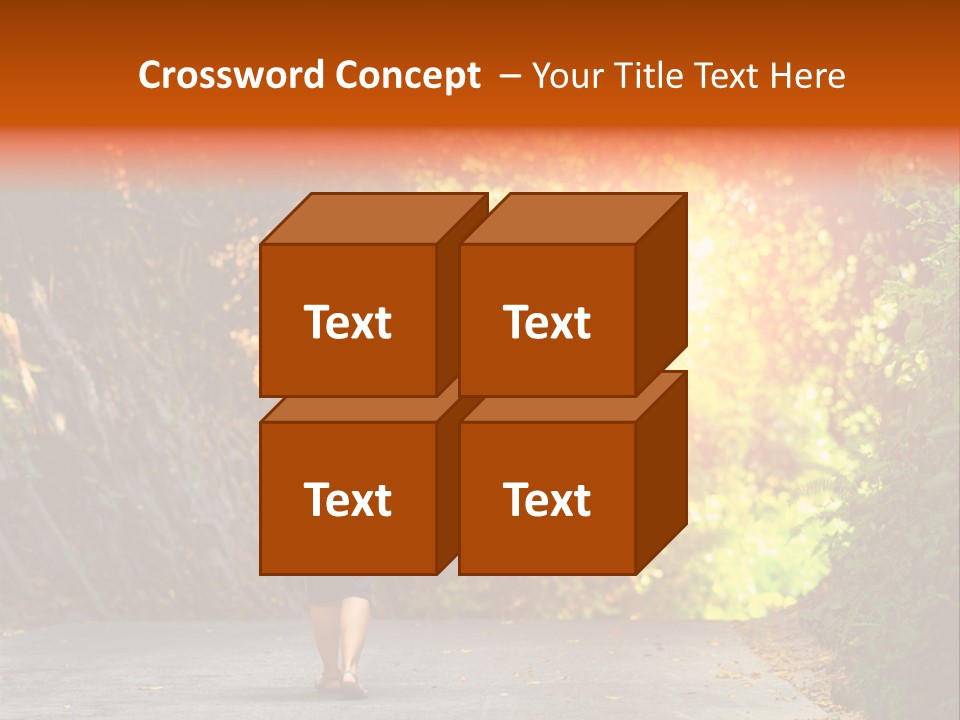 Woman Outside White PowerPoint Template