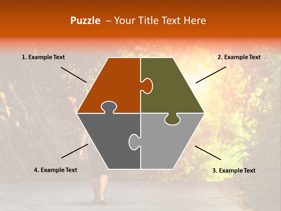 Woman Outside White PowerPoint Template