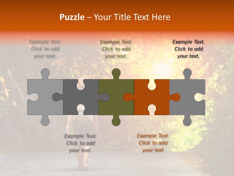 Woman Outside White PowerPoint Template