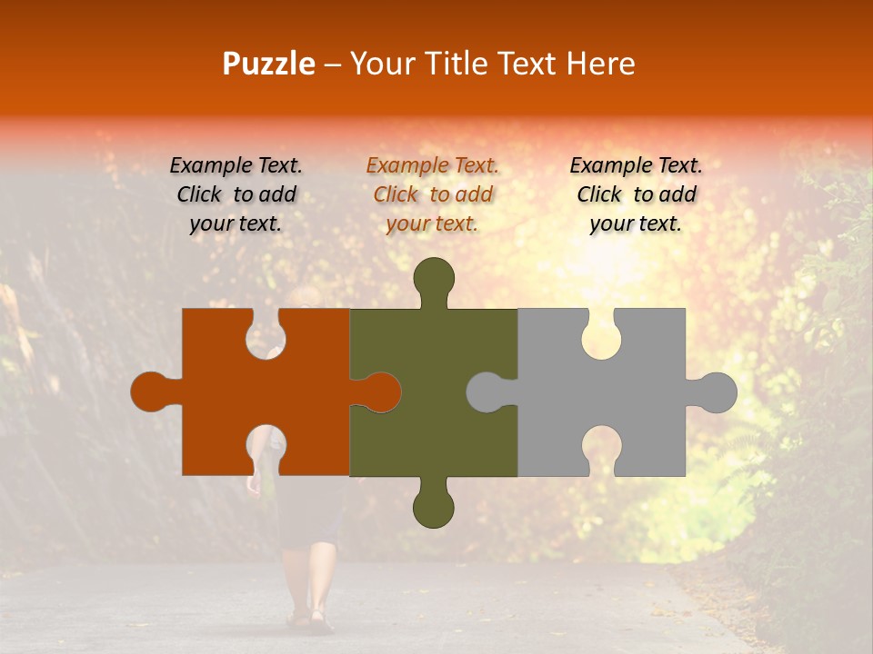 Woman Outside White PowerPoint Template