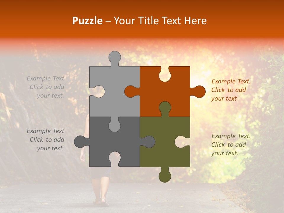 Woman Outside White PowerPoint Template