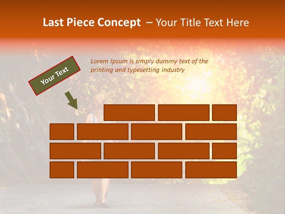 Woman Outside White PowerPoint Template