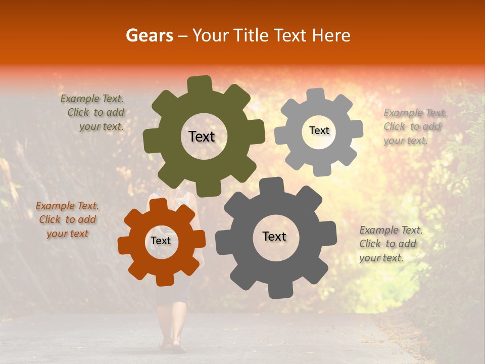 Woman Outside White PowerPoint Template