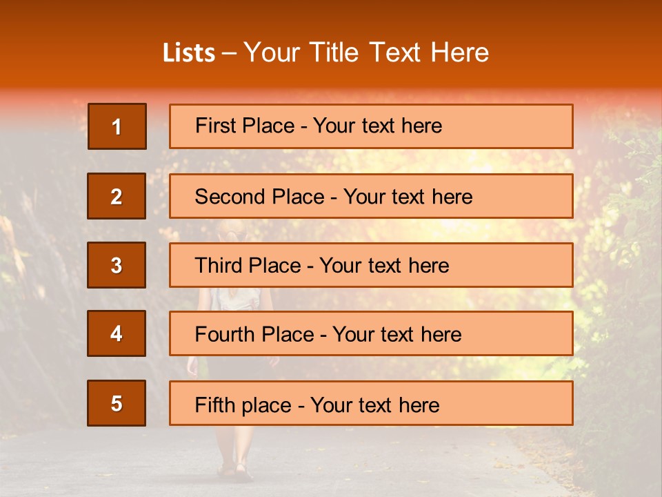 Woman Outside White PowerPoint Template