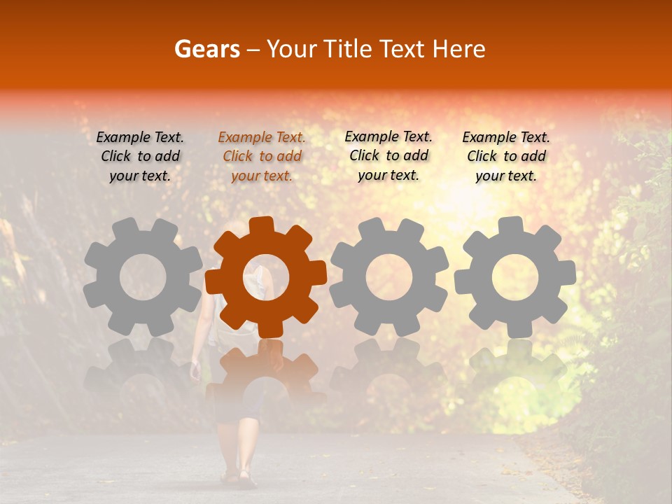 Woman Outside White PowerPoint Template