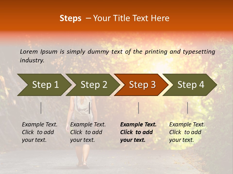 Woman Outside White PowerPoint Template