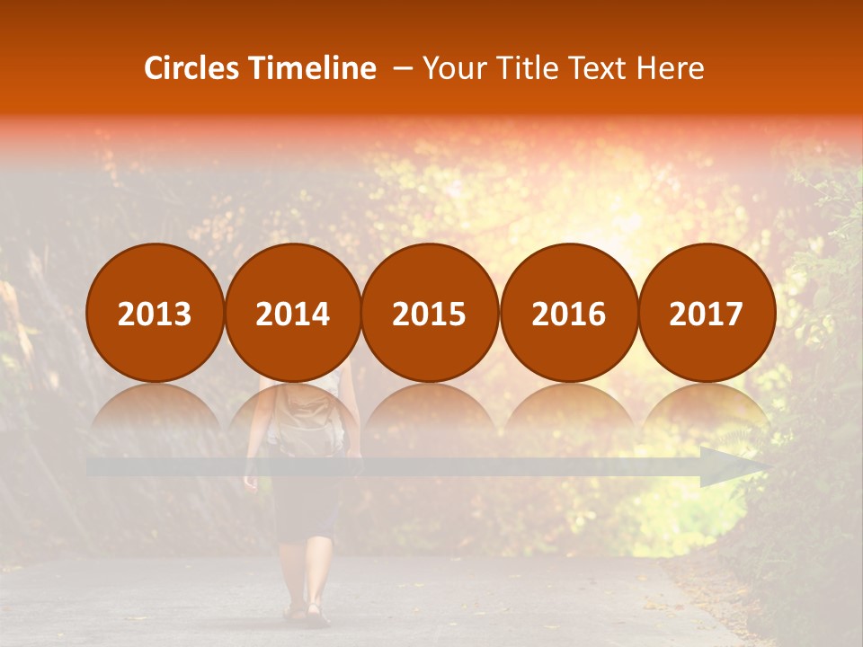 Woman Outside White PowerPoint Template