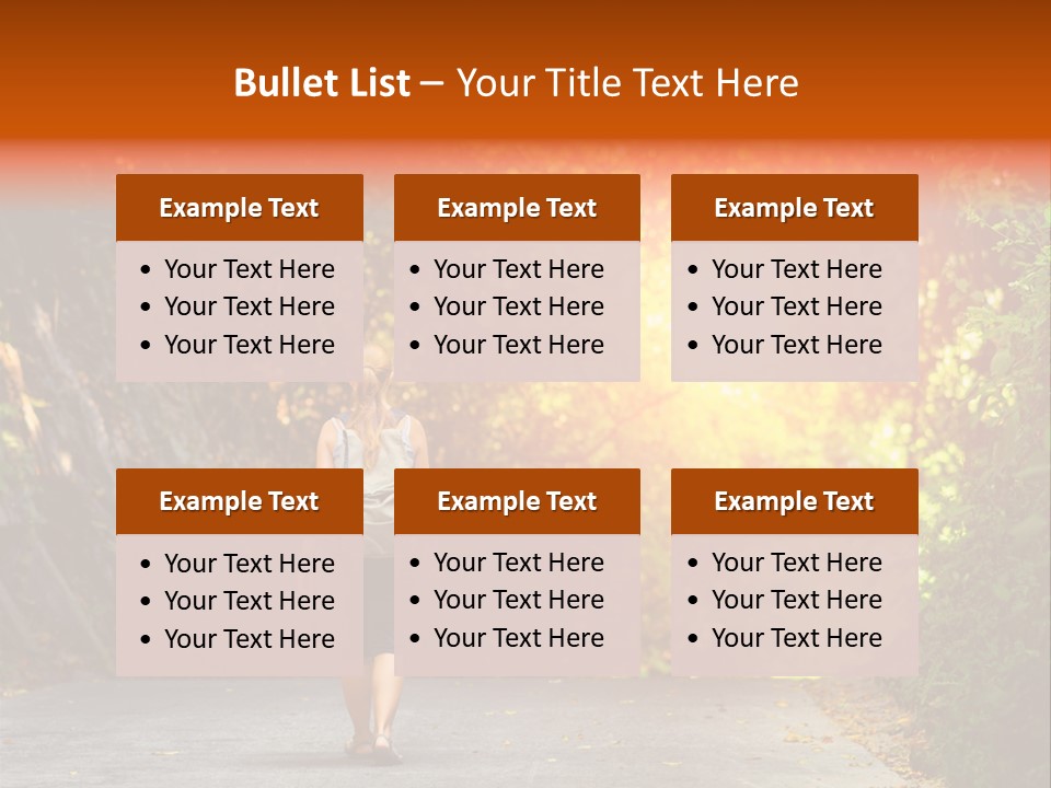 Woman Outside White PowerPoint Template