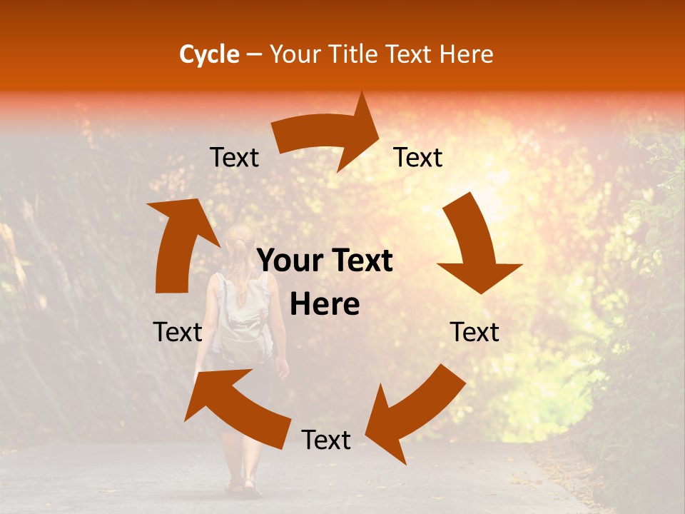 Woman Outside White PowerPoint Template