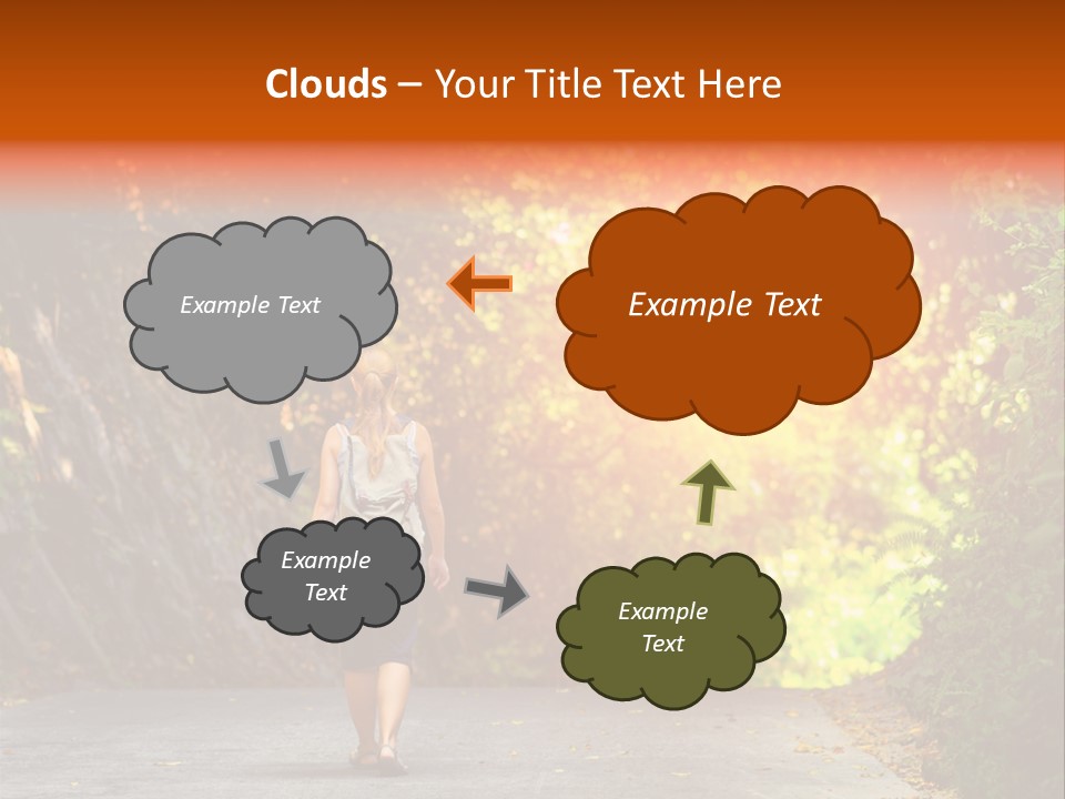 Woman Outside White PowerPoint Template