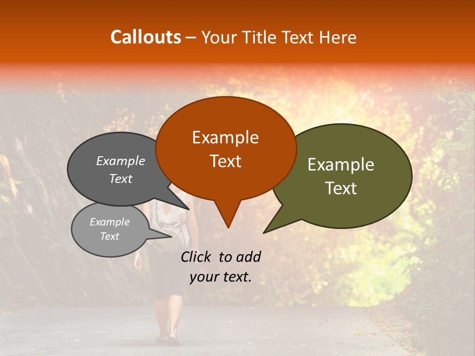 Woman Outside White PowerPoint Template