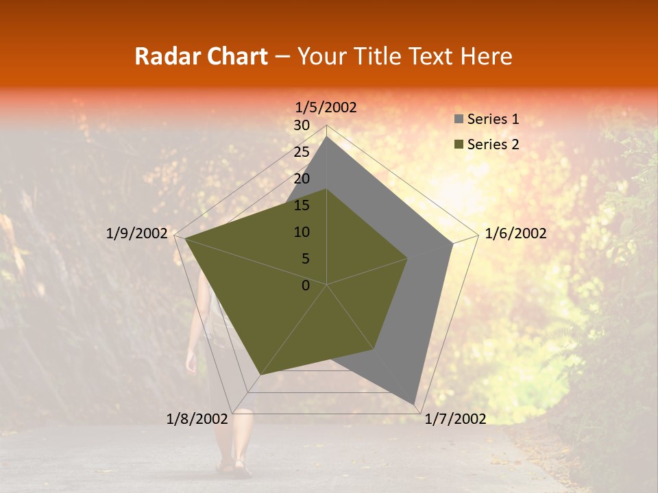 Woman Outside White PowerPoint Template