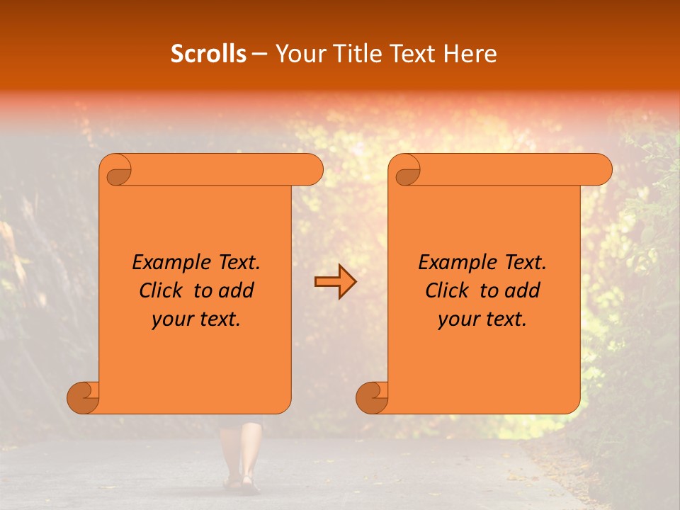 Woman Outside White PowerPoint Template