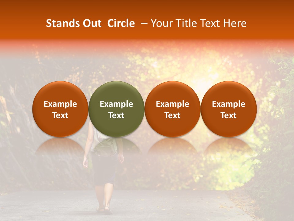 Woman Outside White PowerPoint Template
