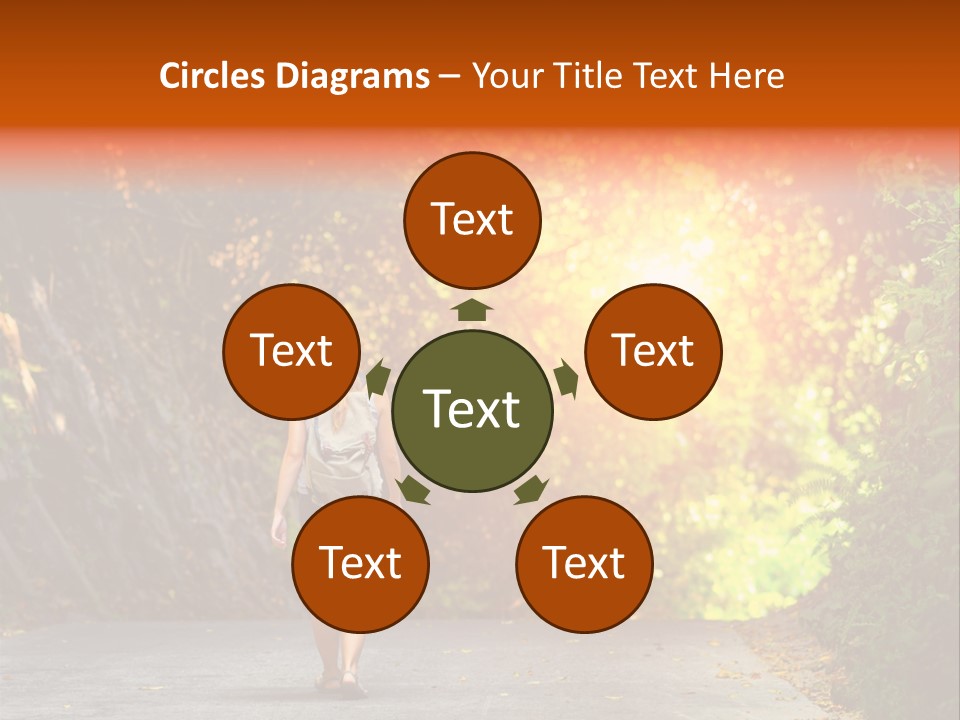 Woman Outside White PowerPoint Template