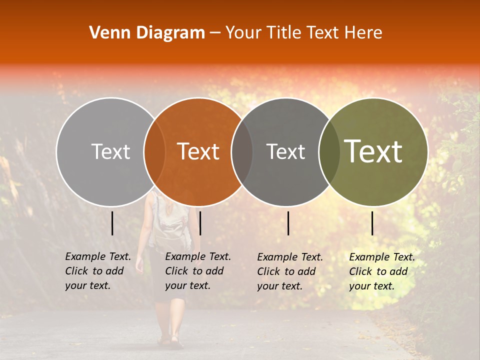 Woman Outside White PowerPoint Template